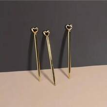 1pc Or 3pcs Gold Heart-Shaped Retractable Metal Ballpoint Pen, Elegant Creative Cute Black Ink Pen, Exquisite Writing Tool Suitable For Weddings, Engagements, Valentine's Day And Other Occasions - A - View 7