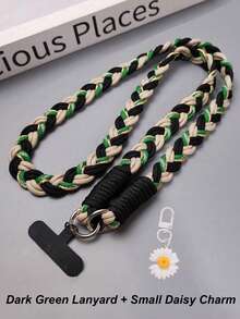 2026新年音乐节/婚礼季，1条奢华编织金色金属丝挂绳，斜挎肩带钥匙扣，附赠替换贴纸配件，可作智能手机钥匙扣、智能手机腕带、钥匙扣、包包挂绳 - 彩色 - 查看 6