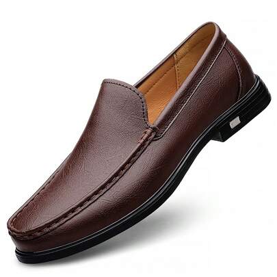 Men's New Loafers, Fashion Casual Leather Shoes, Soft Bottom Slip-On, Suitable For Daily Wear, Office, Meetings, Driving