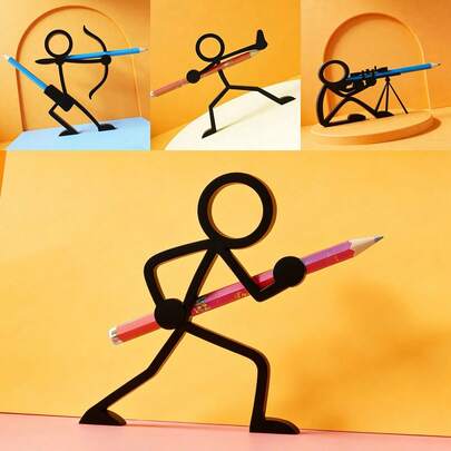 1pc 3D Printed Matchstick Warrior Pen Holder, Funny Desk Organizer, Surprise Gift, Collectible