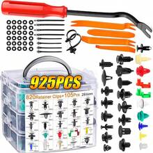925PCS Bumper Retainer Clips Car Plastic Rivets Fasteners Push Retainer Kit 26 Popular Sizes Auto Push Pin Rivets Set -Door Trim Panel Clips For Car Push Retainer Clips & Auto Fasteners Assortment