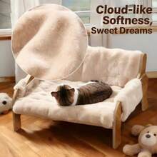 Elevated Pet Cat Sofa Pet Bed Cat Litter Dog Litter All Year Round Removable And Washable Cat Bed - màu nâu - Xem 9