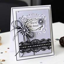 Creative Lace And Creative Labels Metal Cutting Dies, DIY Scrapbooking Album And Embossing Stencil, Greeting Card Making Tool, Card Paper Cutting Crafts ,Gift Card Making Template Die Cuts. - Silver - View 2