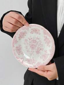 1/2/4pcs Vintage Embossed Ceramic Plates, French Style Snack Plates, Dessert/Cake/Breakfast Serving Trays, Dinner Plates For Steak, Pasta, Coffee Cup, Fruit, Candy, Gift Tableware - Multicolor - View 9