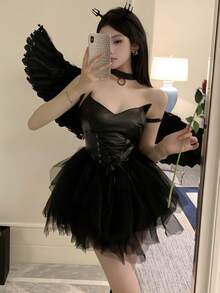 1 bộ trang phục quỷ dơi gợi cảm Dark Desire, phụ kiện cosplay, thích hợp cho các bữa tiệc và buổi biểu diễn, phù hợp với mọi lễ hội (chỉ bao gồm trang phục). - Nhiều màu - Xem 1