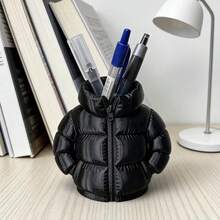 1pc 3D Printed Feather Down Jacket Pen Holder, Cup Sleeve & Coaster, Creative Desktop Organizer For Students - Multicolor - View 8