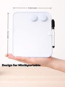 6英寸 x 8英寸磁性白板，白色边框，包含马克笔和2个磁铁 - 小型干擦白板，适用于学校储物柜、教室、家庭、办公室、旅行等场合。 - 白色 - 查看 2