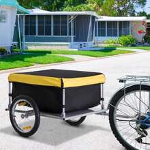 Outdoor Storage Trailer Bicycle Cargo Trailer Two-Wheel Bike Luggage Wagon Trailer With Removable Cover - Multi1 - View 4