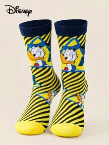 Disney 迪士尼 1/3/5 双装 春夏迪士尼经典角色（唐老鸭/高飞/米妮/米奇/黛丝/布鲁托）大胆波普艺术风格混搭图案条纹弹力透气船袜 日常休闲/国际妇女节/圣帕特里克节迪士尼角色袜 柔软舒适时尚袜 青少年及成人 - 彩色 - 查看 24