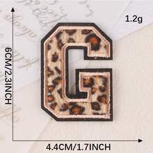 A-Z English Letter Patches, Leopard Print Embroidered Iron-On Stickers, Suitable For Clothing, DIY Name Apparel