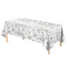 1/3件装可涂色复活节桌布，长方形复活节兔子主题涂色桌布，适合春季复活节派对装饰和礼品，137x274厘米 - 彩色 - 查看 8