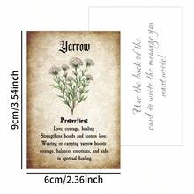 20张复古女巫草药魔法书卡片 - 植物插图及草药特性，适用于巫术、魔法 - 药剂师日志、天然疗法参考指南卡片 - 彩色 - 查看 2