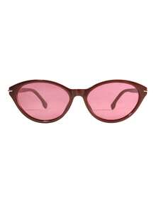 1 pieza Gafas de mujer clásicas y versátiles con montura redonda pequeña y estilo retro, de moda para la calle - Marco y borde de color rojo vino - Ver 6