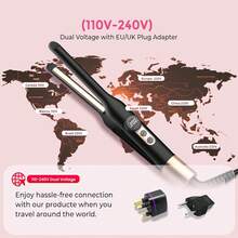 UKLISS 便携式超迷你直发器 | 110-240V 双电压 + LCD 温度显示 | 快速加热 + 黑金极简设计 | 精准打造刘海和短发造型 | 情人节、狂欢节、圣帕特里克节的理想礼物 | 随时随地，居家、外出、约会必备 - 黑色 - 查看 5