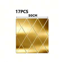 1 Pack/58pcs Acrylic Mirror Wall Stickers, Diamond Combination Background Wall Decals - Shatterproof, Frameless, Self-Adhesive, Mirror Tile Set, Suitable For Bedroom, Home Gym And Closet - Easy Installation, Space-Saving Design, Best Gift For Birthday, Graduation, Home Decor, Back To School, Study Supplies - Silver - View 14