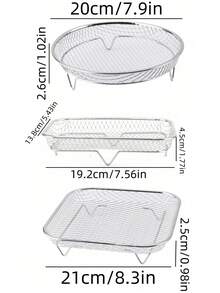 2pcs/1pc Stackable Baking Cooling Rack With Foldable Folding Legs For Cooking, Baking, Drying, Grilling, Cookies, Pizza, Cake, Easy To Clean Stackable Cooling Rack - Multicolor - View 2