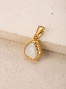 1pc 18K Gold Plated Stainless Steel Teardrop Pendant, Elegant Charm Pendant For DIY Necklace, Earrings, Jewelry Making, Daily Wear, Gift - Trapezoidal Style - View 5