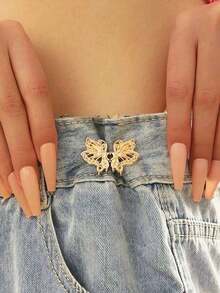 1对高品质蝴蝶腰带扣胸针，耐用时尚可拆卸裤夹，适合女性，可用于牛仔裤、裙子、裤子、包包和配饰，适合女学生和女性 - 彩色 - 查看 22