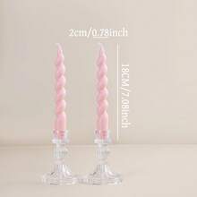 1支18厘米（7.08英寸）粉色多风格长柄蜡烛，适用于酒店、香薰、氛围营造、桌面装饰，欧式浪漫风格，适用于婚礼、西式餐饮、婚礼装饰、香薰礼品和男女皆宜的礼品。也适用于户外野餐和应急照明。 - 彩色 - 查看 15