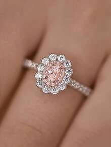 优雅向日葵戒指，镶嵌闪耀立方氧化锆——奢华双色设计，是婚礼和特殊场合的完美之选 - 戒指 - 查看 8