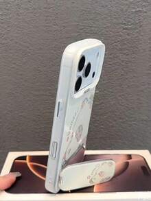 1pc Cartoon Panda Bracket Phone Case, Shockproof Full Coverage Phone Protective Case Suitable For IPhone 11/12/13/14/15/16/17/Pro Max - White - View 4