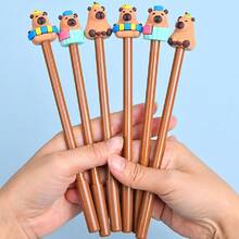 1套（10支）Kapibara卡通学生中性笔，创意可爱碳素水性笔，书写流畅，设计可爱，适合课堂笔记、日记、日常涂鸦、减压和创意文具收藏（随机款式） - A - 查看 4