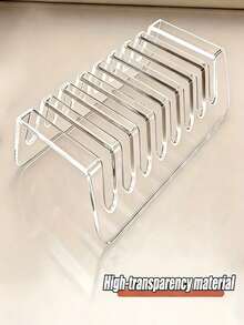 1pc Transparent Acrylic Desktop Phone Case Holder, Multi-Layer Acrylic Desktop Phone Case Display Rack, 1pc Phone And Tablet Storage Box, Multi-Device Storage Box, Practical Tablet Stand, Electronics Storage Box, Desktop Phone Charging Holder, Transparent Compartments, Acrylic Material, Easy To Organize, Large Capacity, Stable Base - Multicolor - View 4