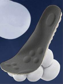 4D Latex Sport Insoles Soft High Elasticity Shoe Pads Breathable Running Basket Shoe Sole Arch Support Inserts Unisex 1pair - Grey - View 11