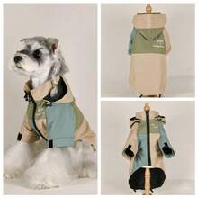High-End Dog Jacket With Patchwork Pattern, Brand Name, Exportable For Teddy, Pomeranian, Schnauzer And Corgi Breeds. - 綠色小鳥衝鋒衣 - 查看 4
