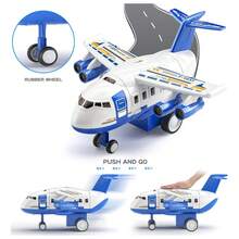 TendenciaAviones Niños Juguete De Aventura, Pista De Carrera, CocheCalidad premium - AVIÓN AZUL - Ver 6