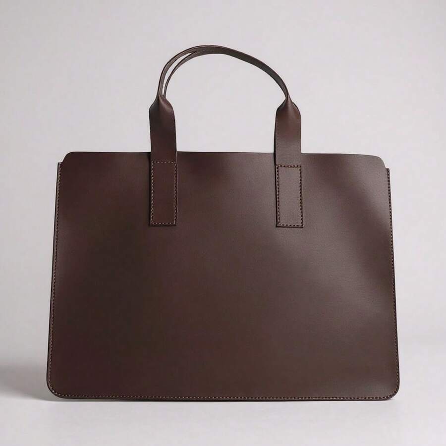 Bolsa Pasta para Notebook 17" Couro Sintético Alça Reforçada - Café - Visão 1