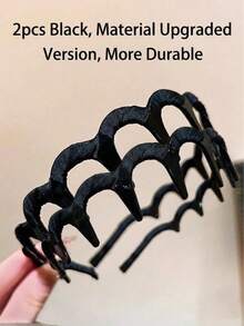 2条装女士高冠波浪发箍，防滑发夹，发带，发圈，之字形发箍，甜美个性简约复古Y2K优雅，适合日常佩戴，发饰，配饰，女士发饰，女士发饰，发饰，Y2K，情人节