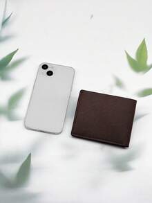 HOVI'S Men Short Wallet Brown Textured Leather - Multi Card Slots Ruangfan Embossed New Year Gift Valentine's Day Gift