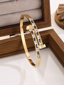 4件套女士首饰套装，18K镀金锆石手链，奢华叠戴手链，生日/新年/情人节礼物，情侣/闺蜜配饰，百搭高端 - 多色3 - 查看 2