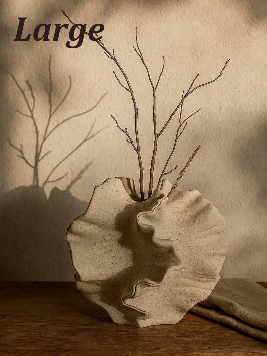 波浪形花瓶，独特家居装饰，适合插花，理想的室内装饰，适用于客厅或卧室，现代简约风格，适合鲜花或干花，完美的房间装饰，优雅的波浪形花瓶，适合摆放在架子或桌面上展示 - 彩色 - 查看 1