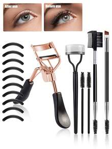 16支/11支/10支装睫毛夹套装,不锈钢材质,宽口设计,轻松打造持久卷翘睫毛,专业化妆师必备工具 - 彩色 - 查看 13