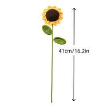 2pcs Handmade Crocheted Sunflower Artificial Flower Bouquet, Made Of High-Quality Synthetic Fibers, Realistic Appearance, Soft And Flexible Stems, Suitable For Wedding, Party, Harvest Festival Decoration, Also Can Be Used As Home Decor Or Holiday Gift - Multicolor - View 9