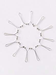 12pcs Ball Decor Scarf Clip, Versatile, And Stylish, Fixed Pins Scarf Hijab Clips Brooch - Silver - View 5