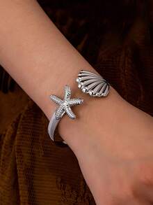 1 Pc Summer Vocation Sea Starfish Shell Beach Cuff Bangle Bracelet For Women - A8909 - View 16