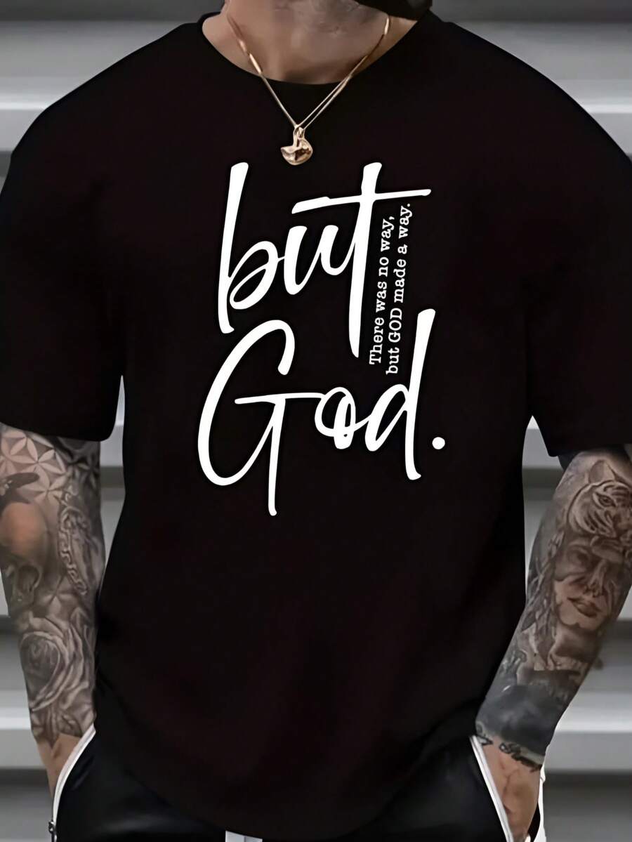 Camiseta de algodón de manga corta con cuello redondo y diseño creativo, adecuada para el uso diario y para hacer deporte, con dibujos humorísticos o letras simples, suave y cómoda. - Negro 34 - Ver 1