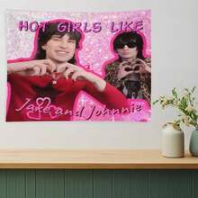 Fashion Blogger Tapestry Jake And Johnnie Poster Flag For Room Teen Girls Boys Indoor Outdoor Living Room Bedroom And College Dorm For Friends Gift - 粉色 - 查看 4