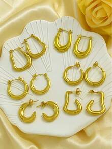 1/2/4/6 Pairs Fashion Earrings Lucky Gift Box For Gril Women 50 Style Random Shipping Fashionable And Exquisite Women's Earrings, Elegant And Simple Earrings - Multicolor - View 1