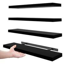 Tomnk 2pcs Floating Shelves For Wall, 22in,  Wall-Mounted, MDF Wood Room Decor, Rustic Wood Shelves For Bathroom, Living Room, Bedroom And Kitchen, Wall Shelves For Storage,Books,Room Decor - 彩色 - 查看 23