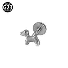 1PC G23 Titanium Cat/Dog/Rabbit Lip Studs Internal Thread Cz Flower Ear Helix Tragus Cartilage Helix Earrings Body Piercing Jewelry - As Shown - View 26
