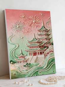 2D Flat Printing 1 Set DIY Handmade Pearl Painting, Size 30x40cm/11.81x17.85in, Creative Decorative Art Painting, DIY Pearl & Diamond Embroidery Kit, Suitable For Home Decor, New House Decoration, DIY Hobbyists, Best Friend Gift, Diamond Painting Kit, Frameless - Multicolor - View 2