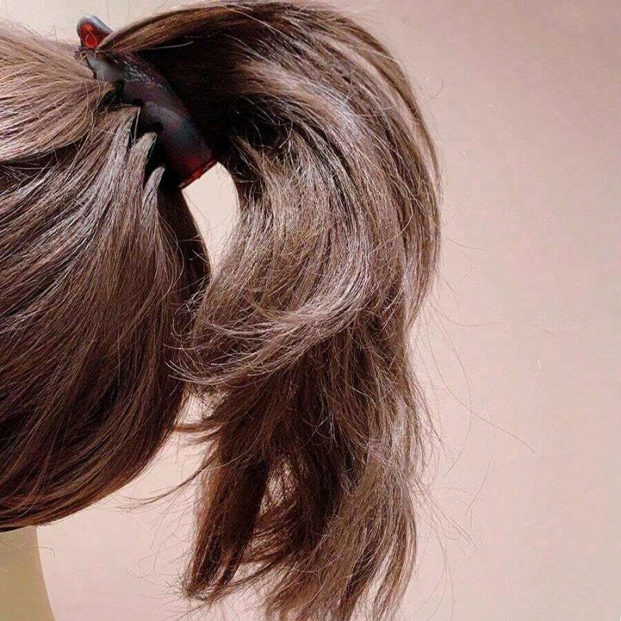 Non-Slip Banana Hair Clip For Women With Thin Hair, Vertical Claw Clip, Ponytail Twist Clip, HairpinValentine's Day Gift For Her OVLK - Fat Fish Banana Sandwich [Red Coffee] - View 1