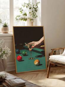 1 pieza Póster de arte de bar de buceo vintage con martini, pintura al óleo retro de billar y cóctel, impresión de bola 8 afortunada, impresión surrealista de martini expreso y ajedrez, decoración de pared elegante y oscura de bar, el regalo ideal para amigos, impresión de arte para dormitorio, decoración de sala de estar, decoración de oficina, decoración de baño, arte de pared, decoración de pared, decoración del hogar, decoración de habitación, arte de pared en lienzo, pósteres, arte de pared con marco, marco opcional - Multicolor - Ver 5