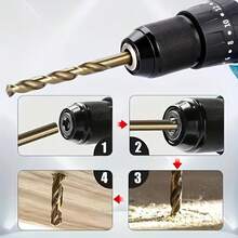 13件套钴合金钻头组，M35螺旋设计，适用于金属、铸件、木材和塑料。包装于坚固的金属盒中，是金属加工的理想之选。