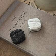 时尚蛇纹皮革保护套，适用于苹果无线蓝牙耳机，兼容 4/3代，女士款 - 白色 - 查看 7