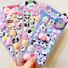 1pc/4pcs Random Panda Squeeze Stress Relief Stickers, Reward Puzzle Stickers, Decoration For Phones And Tablets - 彩色 - 查看 1